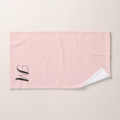 Blush Pink Script Typografy Monogram Initial Badhandtuch Set (Handtuch)