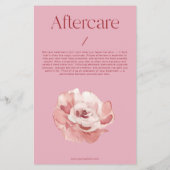 Blush Pink Service Aftercare Skincare Flyer (Hinten)