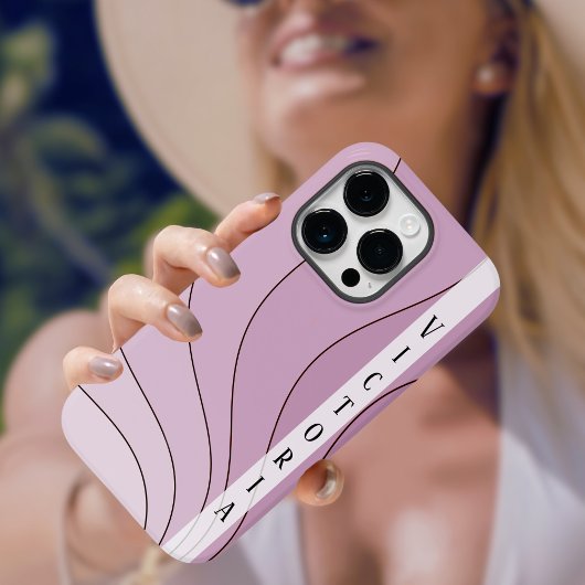 Blush Pink Shades Retro Waves Persönlicher Name Case-Mate iPhone Hülle