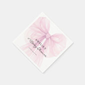 Blush Pink Sheer Bow Baby Girl Serviette (Ecke)