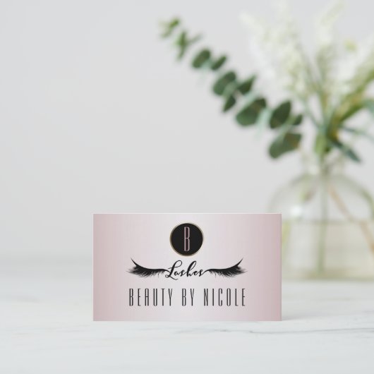 Blush Pink Shimmer Eyelashes Kundenkarte Treuekarte (Stehend Vorderseite)