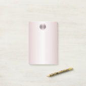 Blush Pink Shine & Shimmer Glam Rustikale Monogram Post-it Klebezettel (Auf Schreibtisch)