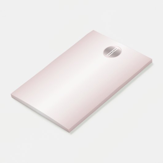 Blush Pink Shine & Shimmer Glam Rustikale Monogram Post-it Klebezettel (angewinkelt)