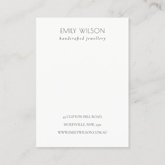 Blush Pink Shiny Logo Blank Juwelier Display Visitenkarte (Rückseite)