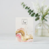 Blush Pink Shiny-Logo mit Nekklasseanzeige Visitenkarte (Stehend Vorderseite)