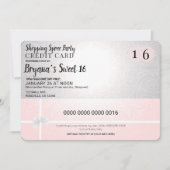 Blush Pink Shopping Spree Credit Sweet 16 Party Einladung (Vorderseite)