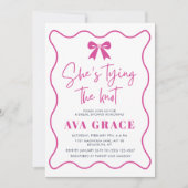 Blush Pink Sie bindet das Brautparty des Knotens Einladung (Vorderseite)