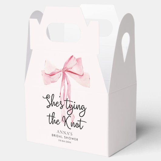 Blush Pink sie bindet das Brautparty des Knotens Geschenkschachtel (Geöffnet)