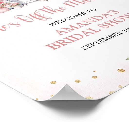 Blush Pink Sie ist vom Brautparty des Marktes abge Poster (Ecke)