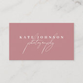 Blush Pink Signature Script QR Code Social Media Visitenkarte (Vorderseite)