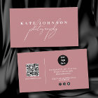 Blush Pink Signature Script QR Code Social Media