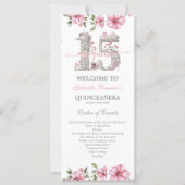 Blush Pink Silber Mis Quince Quiñceanera (Vorderseite)