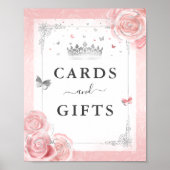 Blush Pink Silver Cards Geschenke Tabletop Party Z Poster (Vorne)