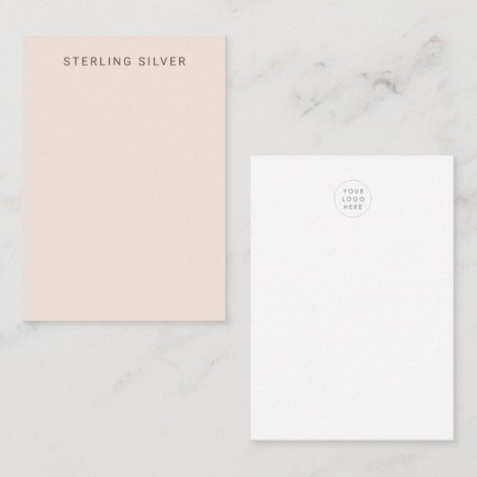 Blush Pink Silver Display Card Visitenkarte (Vorne/Hinten)