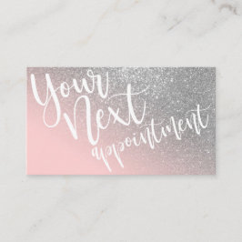 Blush Pink Silver Glitzer Gradient Typografie Terminkarte