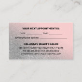 Blush Pink Silver Glitzer Gradient Typografie Terminkarte (Rückseite)