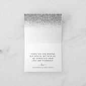 Blush Pink & Silver Glitzer Hochzeit Danke Karte (Innenseite)