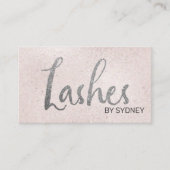 Blush Pink Silver Glitzer Lashes Visitenkarte (Vorderseite)