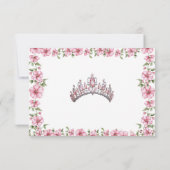 Blush Pink Silver Mis Quince Glitter Quinceañera Dankeskarte (Rückseite)