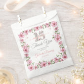 Blush Pink Silver Mis Quince Quinceañera  Geschenktütchen (Ausgeschnitten)