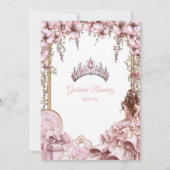 Blush Pink Silver Tiara Floral Quinceañera Save The Date (Rückseite)