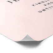 Blush Pink & Silver Unplugged Wedding Willkommen Poster (Ecke)