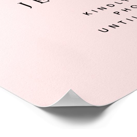 Blush Pink & Silver Unplugged Wedding Willkommen Poster (Ecke)