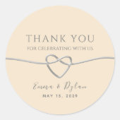 Blush Pink Silver Wedding Danke Runder Aufkleber (Vorderseite)