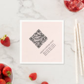 Blush Pink Simple Business QR Code Werbung Serviette (Beispiel)