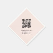 Blush Pink Simple Business QR Code Werbung Serviette (Ecke)