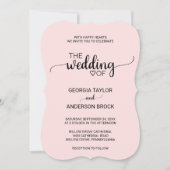 Blush Pink Simple Calligraphy Wedding Einladung (Vorderseite)