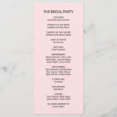 Blush Pink Simple Calligraphy Wedding Program Programm (Rückseite)