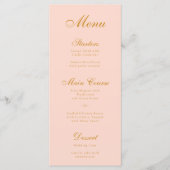 Blush Pink Simple Elegant Script Calligraphy Menükarte (Vorderseite)