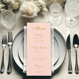 Blush Pink Simple Elegant Script Calligraphy Menükarte