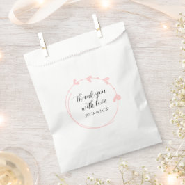 Blush Pink Simple Heart Wreath Wedding Geschenktütchen