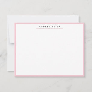 Blush Pink Simple Line Moderne, stilvolle Minimali Mitteilungskarte