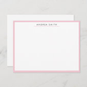 Blush Pink Simple Line Moderne, stilvolle Minimali Mitteilungskarte (Vorne/Hinten)
