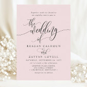Blush Pink Simple Modern Script Wedding Einladung