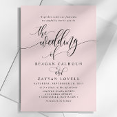 Blush Pink Simple Modern Script Wedding Einladung