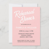 Blush Pink Simple Style Hochzeit Probe Dinner Einladung (Vorderseite)