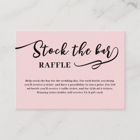 Blush Pink-Skript Halten Sie das Bar-Brautparty fe Begleitkarte (Vorderseite)