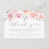 Blush Pink & Slate Blue Wedding Vielen Dank Dankeskarte (Vorderseite)