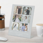 Blush Pink Slate Grey Valentine Rose Wedding Photo Sockelschild (In SItu)