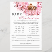 Blush Pink Sleeping Bear Baby Predictions Card Flyer (Vorne)