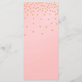 Blush Pink Small Gold Confetti Elegante Menükarte (Rückseite)