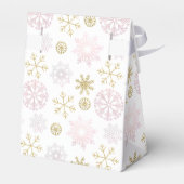 Blush Pink Snowflake Baby Dusche Box Geschenkschachtel (Rückseite)