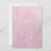 Blush Pink Snowflake Baby Dusche Einladung (Rückseite)