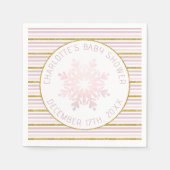 Blush Pink Snowflake Babydusche Napkins Serviette (Vorderseite)
