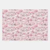 Blush Pink Snowscaps Weihnachtswrapping Paper Set Geschenkpapier Set (Vorderseite 3)