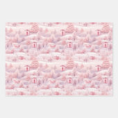 Blush Pink Snowscaps Weihnachtswrapping Paper Set Geschenkpapier Set (Vorderseite 2)